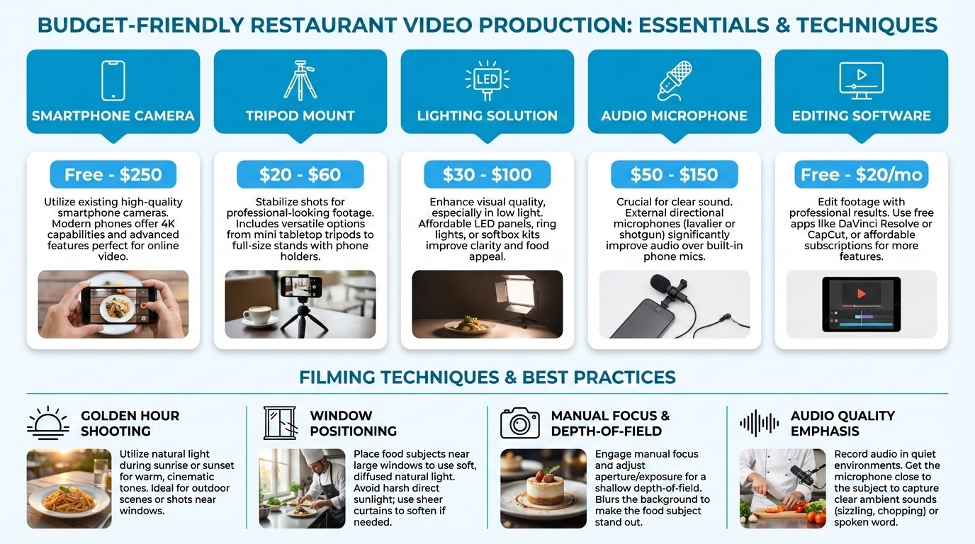 YouTube Analytics dashboard showing restaurant channel performance metrics
