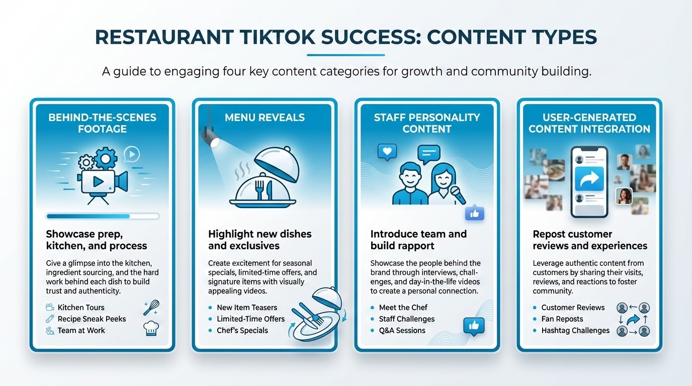 Restaurant TikTok content creation showing behind-the-scenes kitchen footage