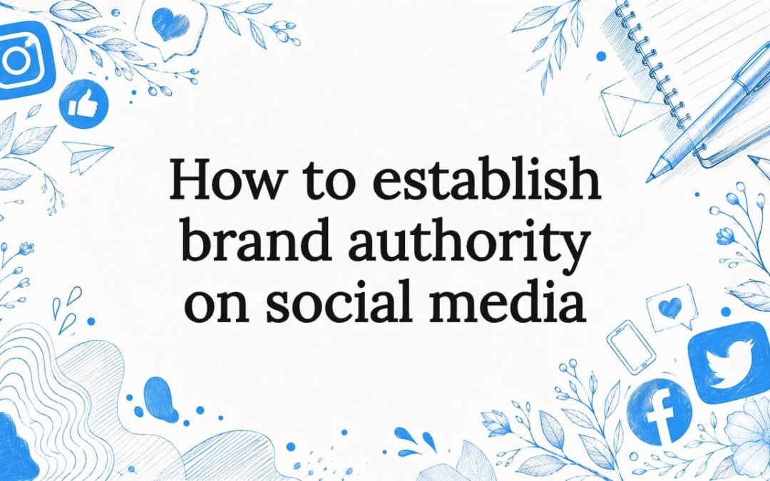 Decorative brand authority title card illustration
