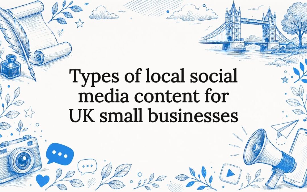 Decorative title card illustration for UK small business social media article