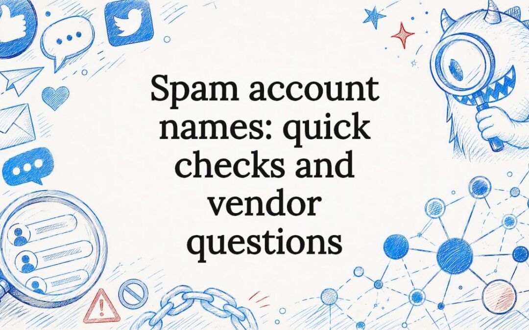 Spam account names: quick checks and vendor questions