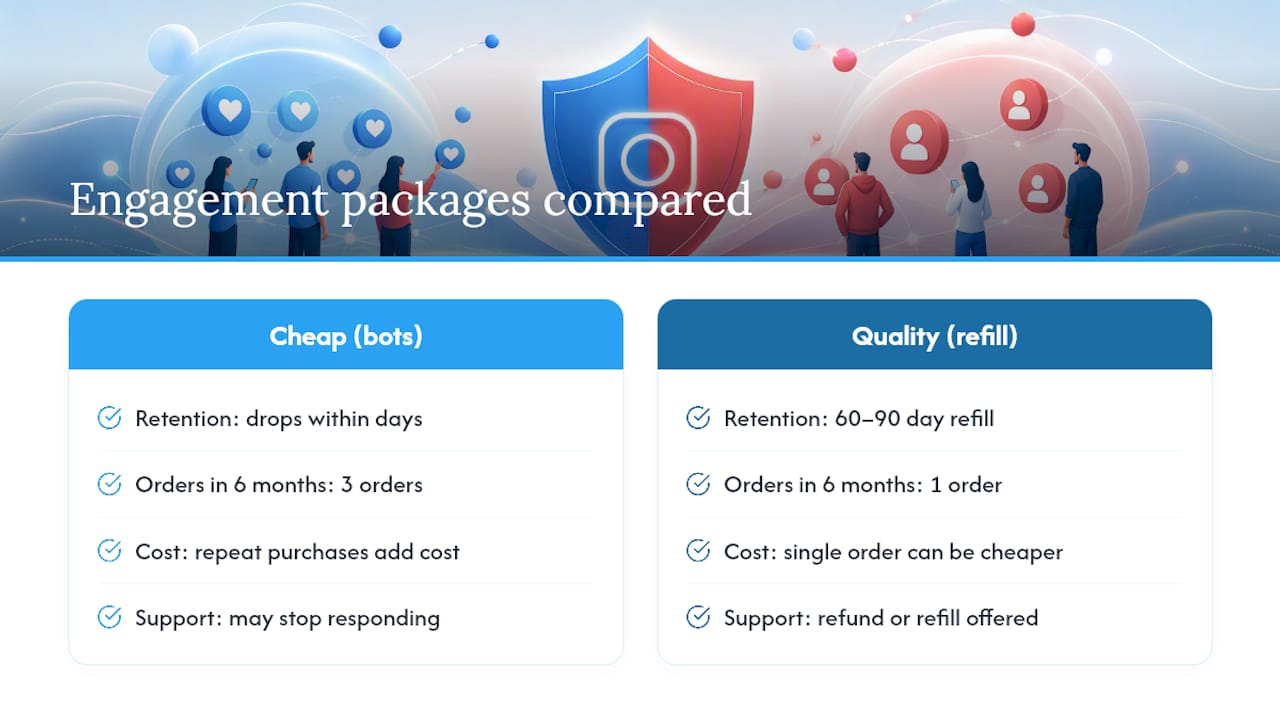 Comparison diagram of engagement package cost and retention