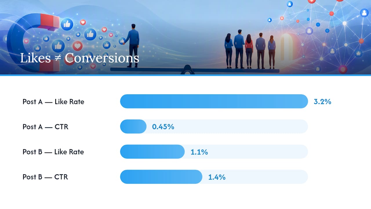 Reading likes properly: Like Rate, pairing metrics and 2026 benchmarks — overview diagram