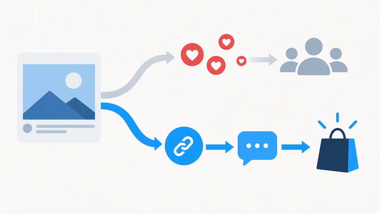 Clicks flowing from social engagement to conversions