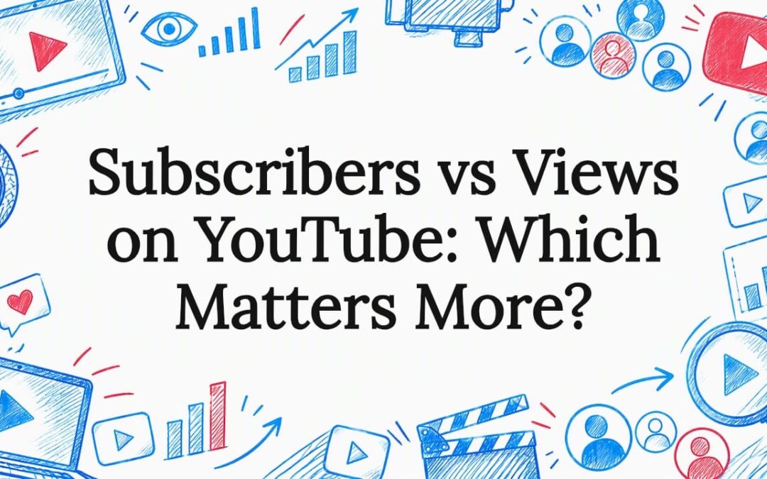 Hand-drawn YouTube metrics title card illustration